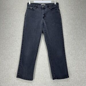 Lee Jeans Womens 10 Short Black Faded Relaxed Straight Leg Stretch Mid Rise
